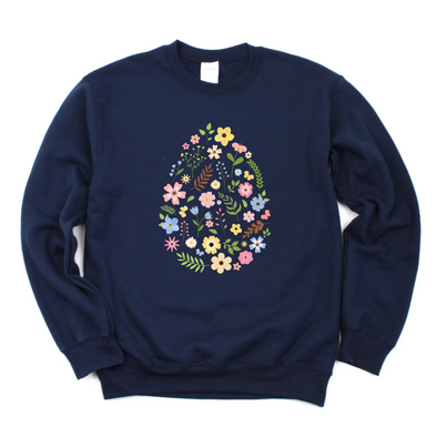 Floral Egg Graphic Tee and Sweatshirt