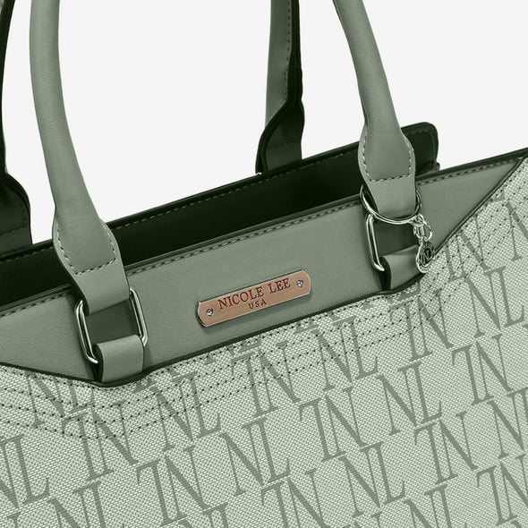 Nicole Lee USA 3-Piece Letter Print Texture Handbag Set