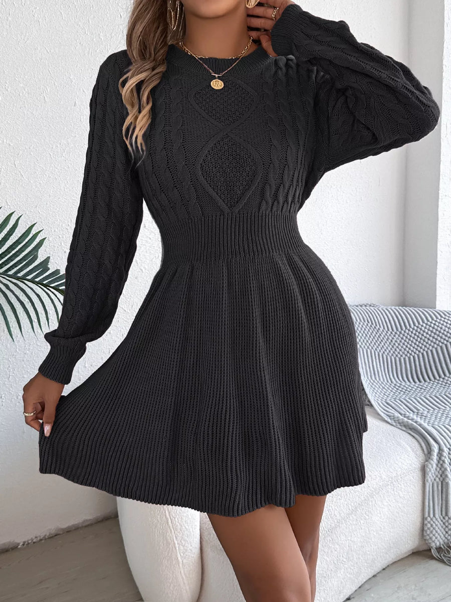Cable Knit Long Sleeve Sweater Dress – Broadway & Arthur Boutique