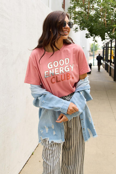 Simply Love GOOD ENERGY CLUB Short Sleeve T-Shirt