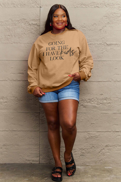 Simply Love GOING FOR THE I HAVE KIDS LOOK Long Sleeve Sweatshirt