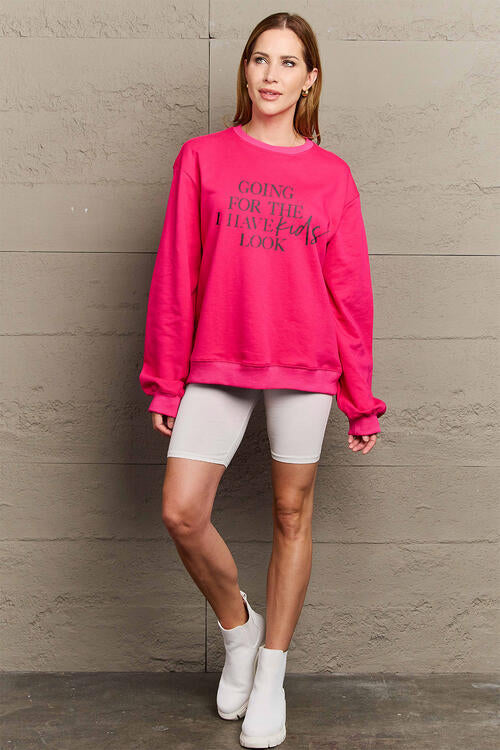 Simply Love GOING FOR THE I HAVE KIDS LOOK Long Sleeve Sweatshirt