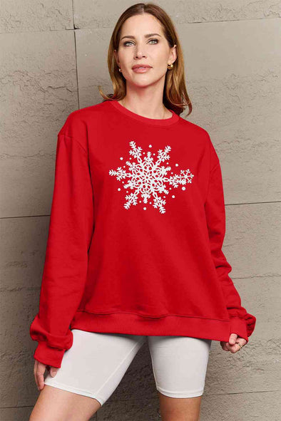 Simply Love Snowflake Graphic Sweatshirt
