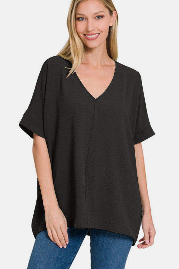 Zenana V-Neck Short Sleeve Top