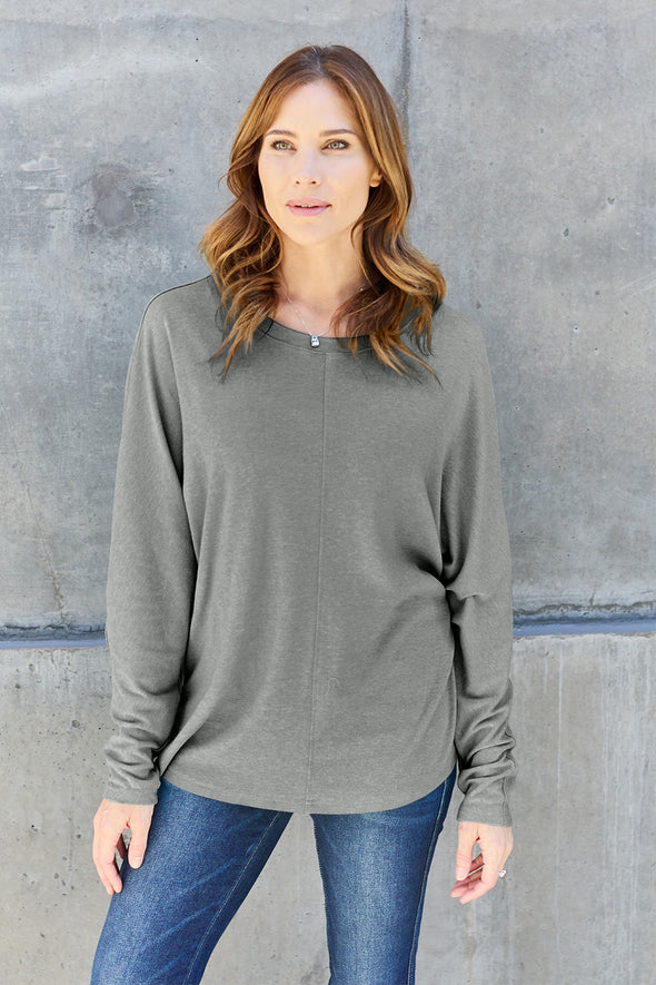 Double Take Round Neck Long Sleeve T-Shirt