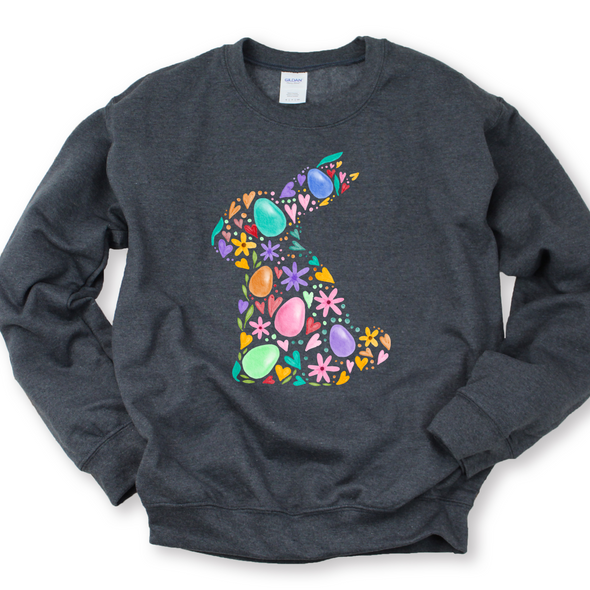 Egg Bunny Graphic Tee and Sweatshirt