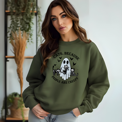 Cats People Are Creepy Graphic Tee and Sweatshirt