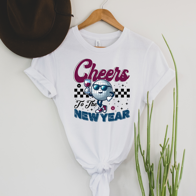 Retro Cheers To The New Year Graphic Tee and Sweatshirt