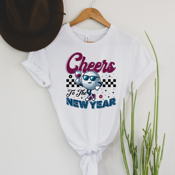 Retro Cheers To The New Year Graphic Tee and Sweatshirt
