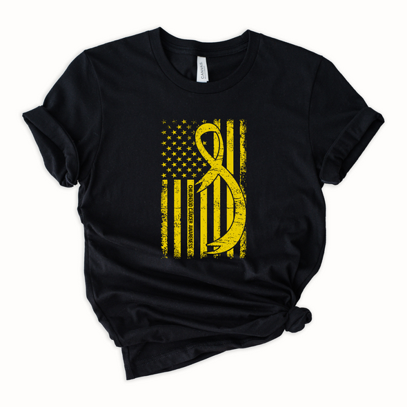 Childhood Cancer Flag Graphic Tee and Sweatshirt