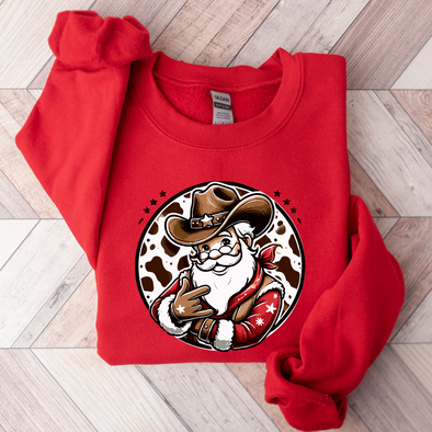 Cowboy Santa Graphic Tee and Sweatshirt