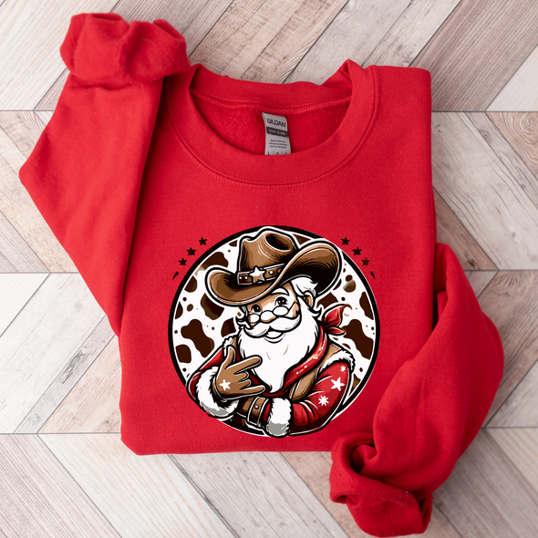 Cowboy Santa Graphic Tee and Sweatshirt