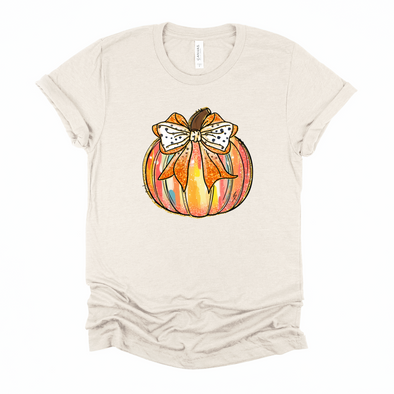 Colorful Pumpkin Bow Graphic Tee