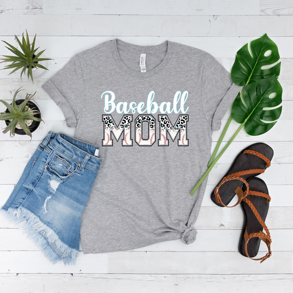 Leopard Baseball Mom Graphic Tee