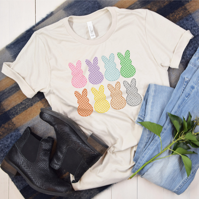 Checker Bunnies Graphic Tee and Sweatshirt