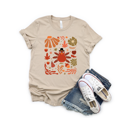 Boho Floral Turkey Graphic Tee