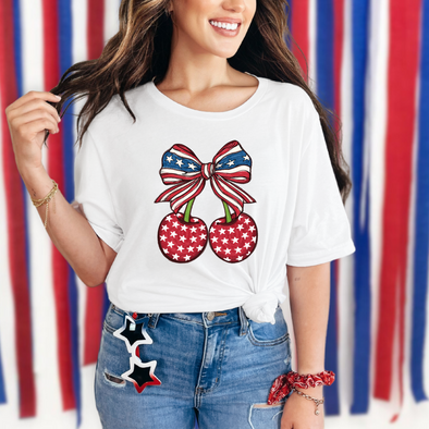 Star Spangled Cherries Graphic Tee