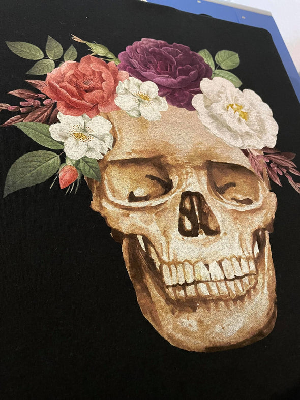 Floral Skull Graphic Tee