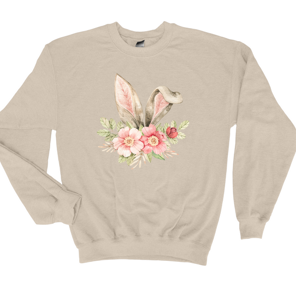 Floral Bunny Ears Graphic Tee and Sweatshirt