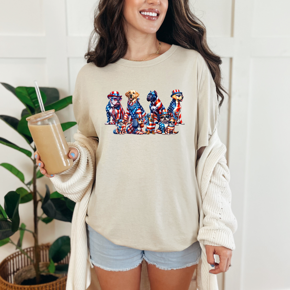 Patriotic Dogs Graphic Tee