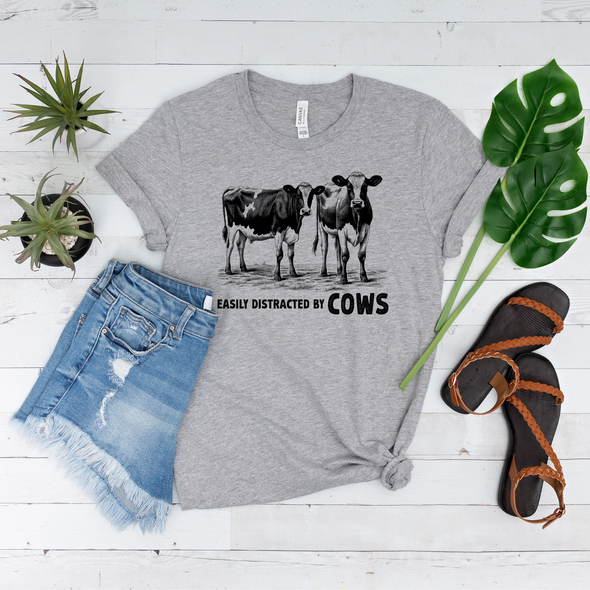 Easily Distracted By Cows Graphic Tee