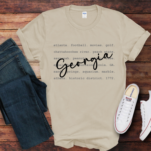 Georgia Typography Graphic Tee and Sweatshirt