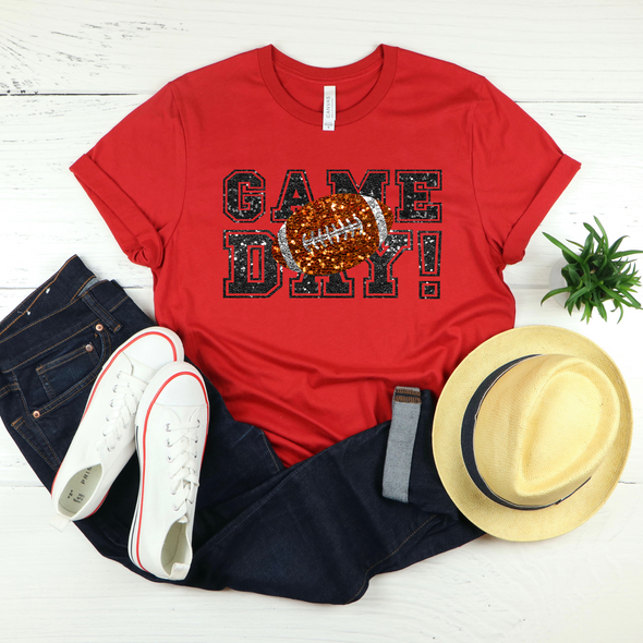 Football Game Day Bling Graphic Tee