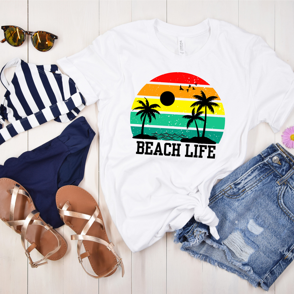 Beach Life Silhouette Graphic Tee