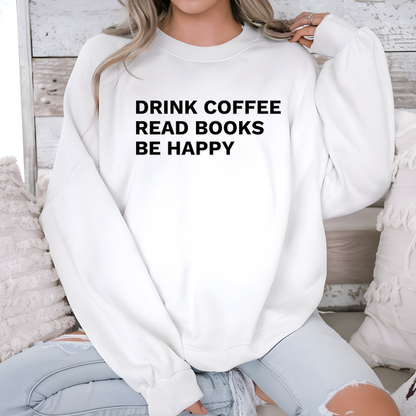 Coffee Books Happy Graphic Tee and Sweatshirt