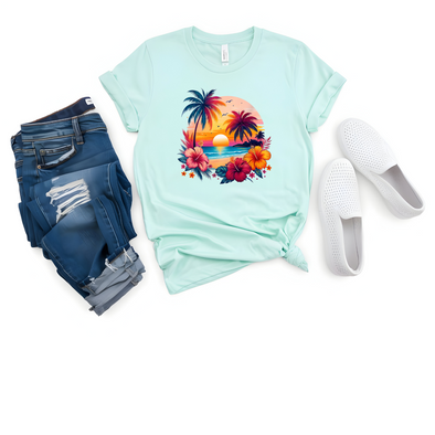 Summar Vacation Palm Tree Graphic Tee