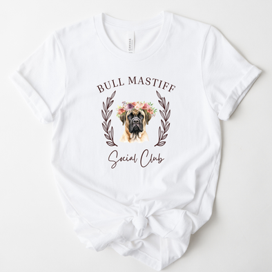 Bull Mastiff Floral Social Club Graphic Tee