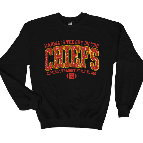 Chiefs Karma Bling Graphic Tee and Sweatshirt