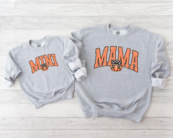 Pumpkin Mama & Mini Graphic Tee and Sweatshirt