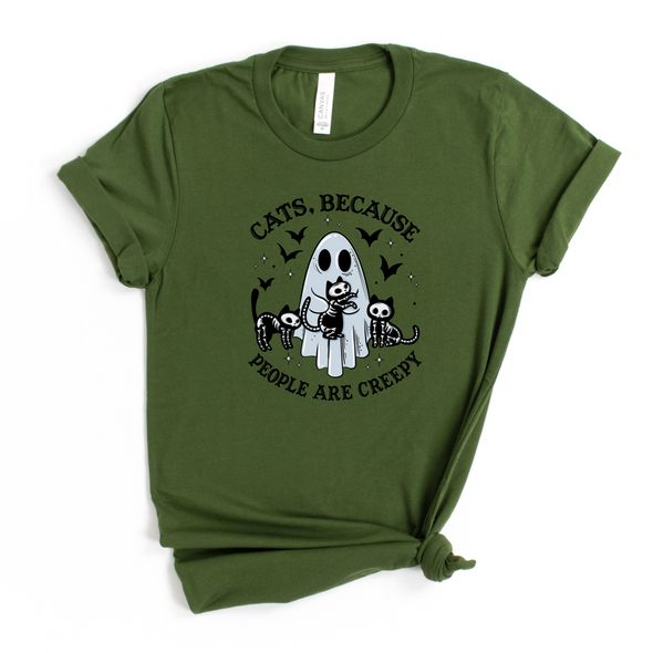 Cats People Are Creepy Graphic Tee and Sweatshirt