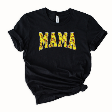 Softball Mama Faux Patch Graphic Tee