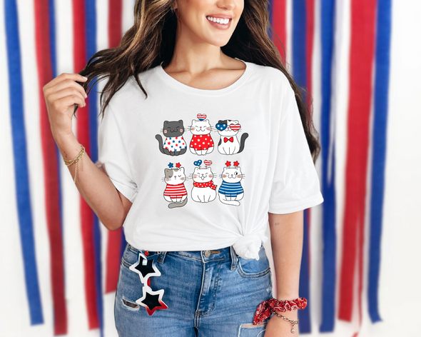 Patriotic Cats Graphic Tee