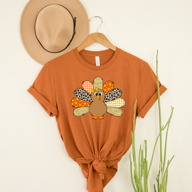 Thanksgiving Turkey Bling Graphic Tee