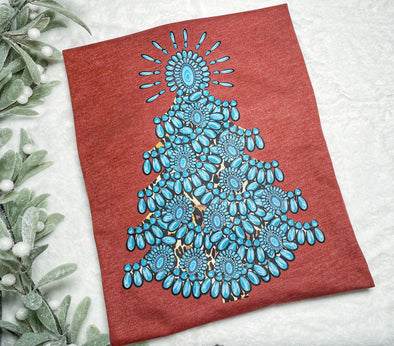 Turquoise Christmas Graphic Tee