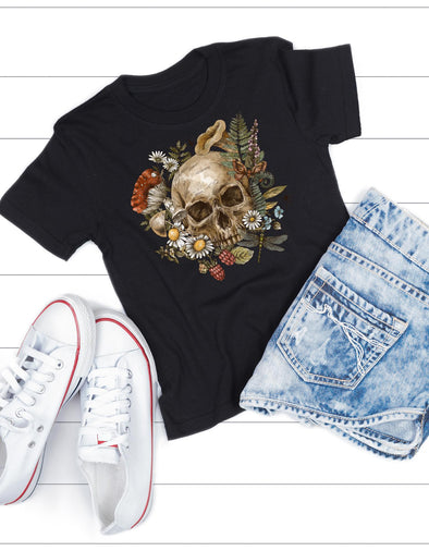 Floral Spring Skull Graphic Tee