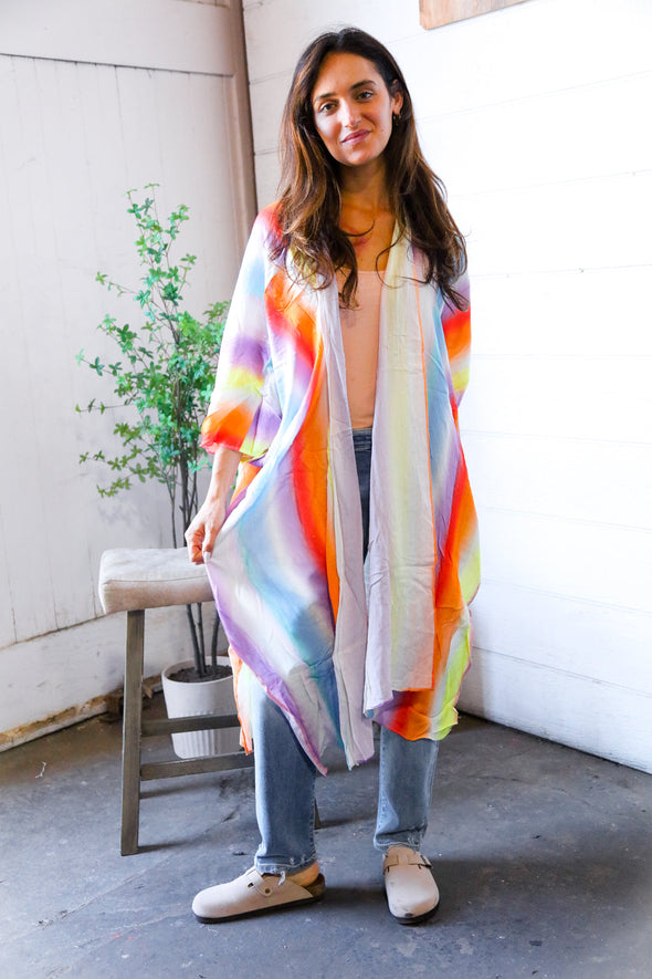 Caught in Technicolor Open Kimono