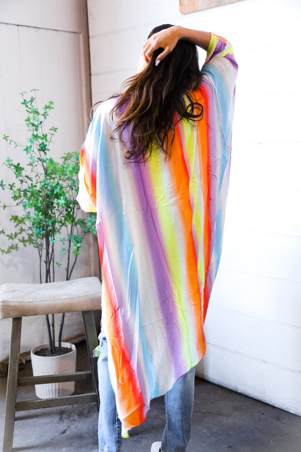 Caught in Technicolor Open Kimono