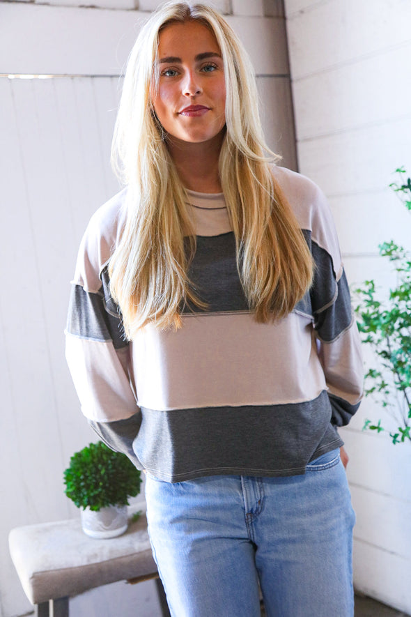 At The Block Party Charcoal Loose Fit Pullover
