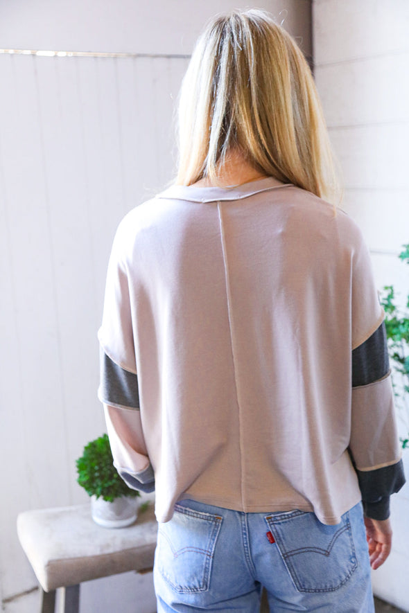 At The Block Party Charcoal Loose Fit Pullover