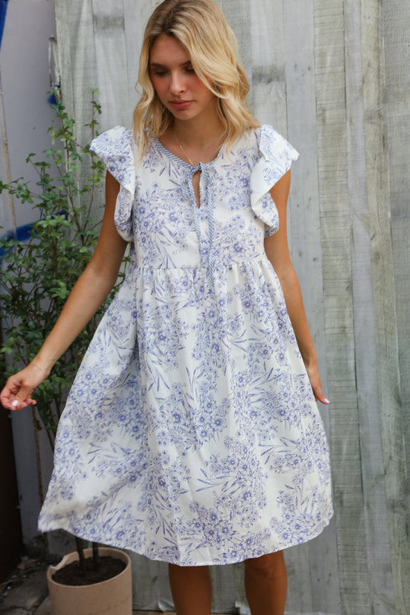 short sleeveless babydoll dress Day By Day Sleeveless Babydoll Mini Dress (Denim)
