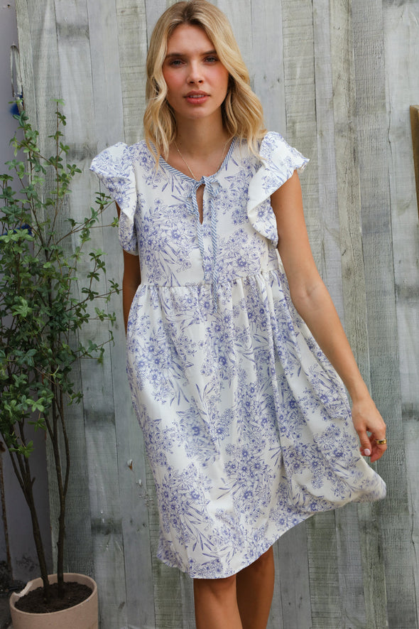 blue babydoll dress Babydoll Mini Satin Dress