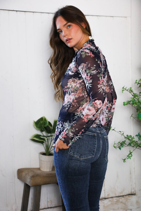 In A Dark Romance Sheer Blouse