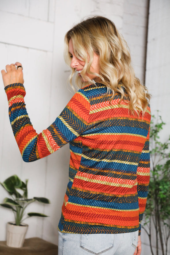 Canyon Glow Stripe Hacci Top