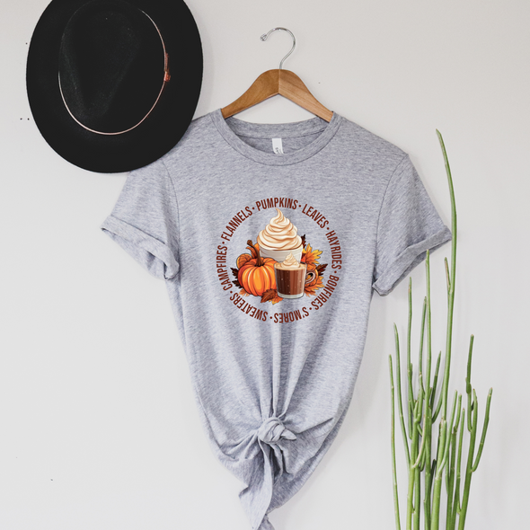 Fall Circle Graphic Tee and Sweatshirt