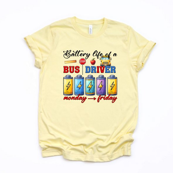 Bus Driver Battery Graphic Tee