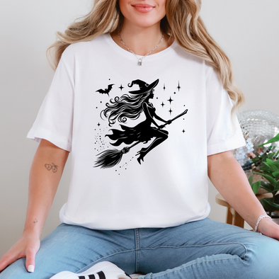 Witch On Broom Graphic Tee
